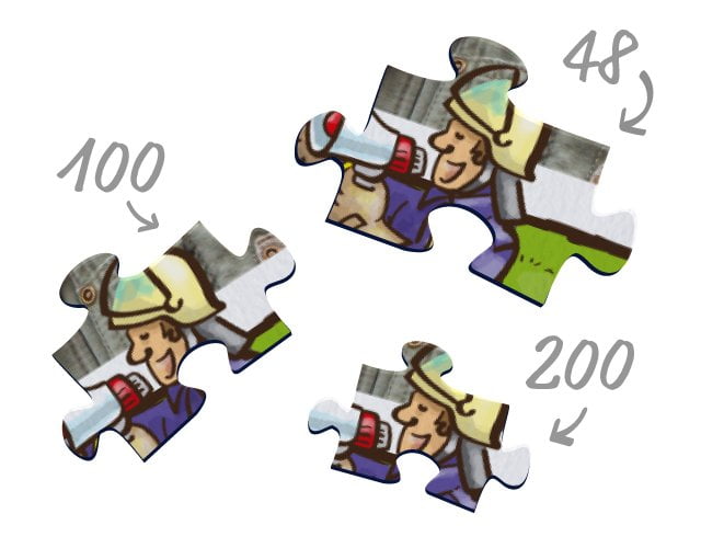 Dimensione dei pezzi