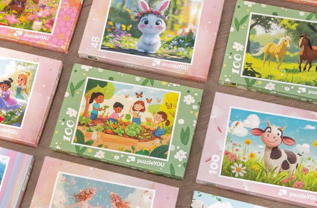 Immagini per puzzle per grandi e piccoli con numero di pezzi selezionabile