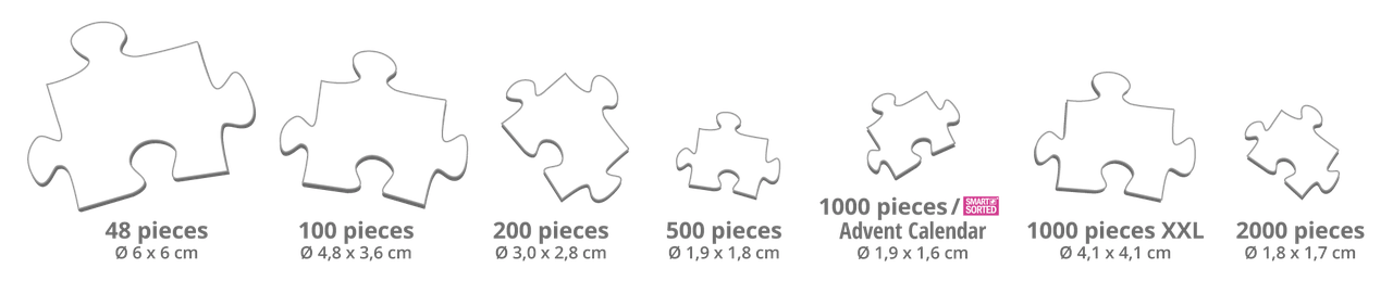 Quanto sono grandi i singoli tasselli dei puzzles?